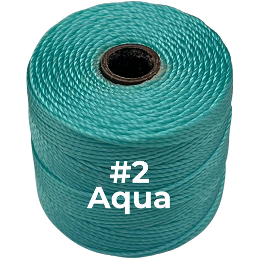 Aqua #02 S-Lon Bead Cord TEX 210 77yd 0.5mm, 1 Spool