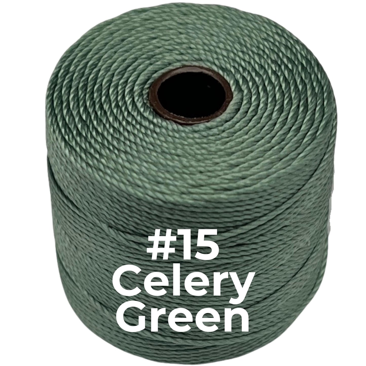 Green S-Lon Bead Cord TEX 210 77yd 0.5mm