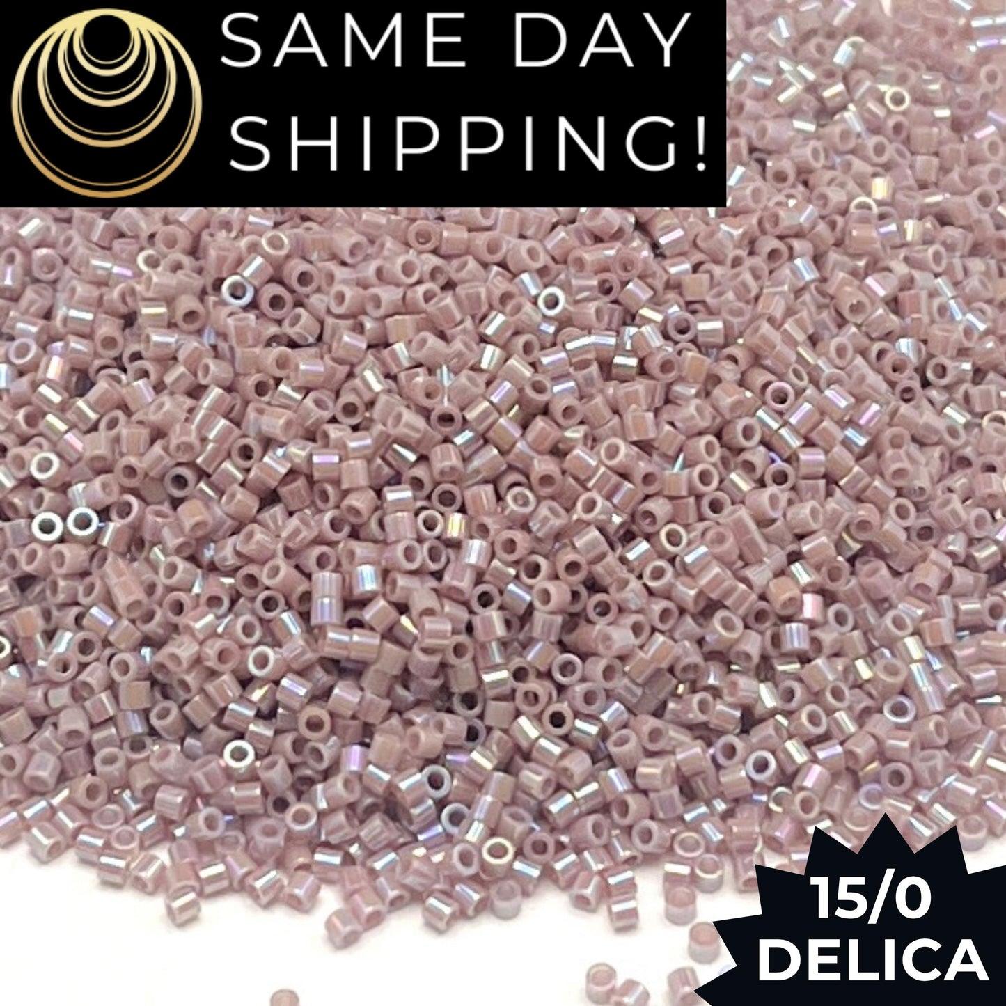 DBS0158 15/0 Miyuki Delica Beads Opaque Lilac AB