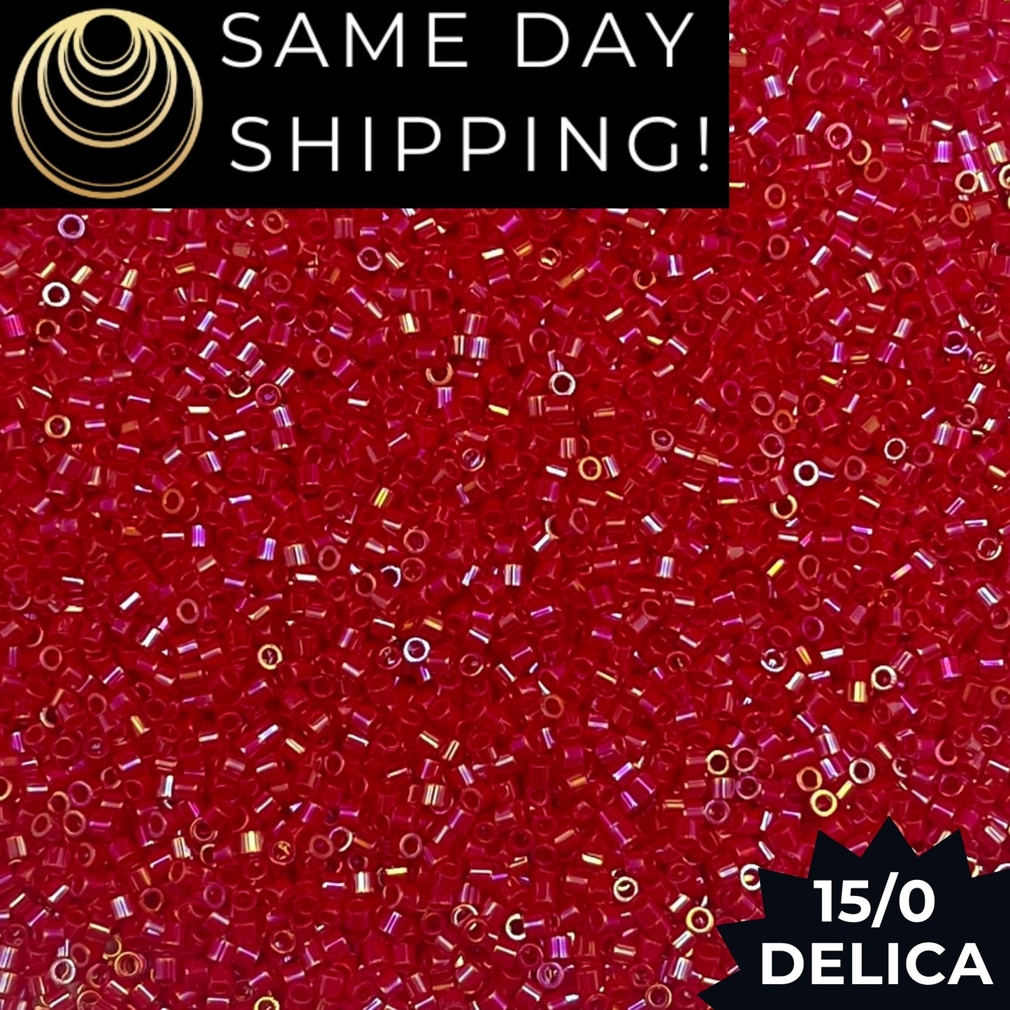DBS0162 15/0 Miyuki Delica Beads Opaque Red AB