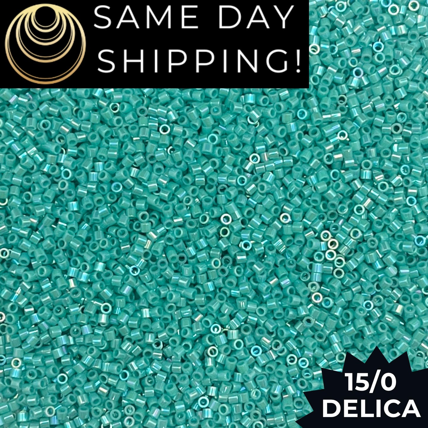 DBS0166 15/0 Miyuki Delica Beads Opaque Turquoise Green AB