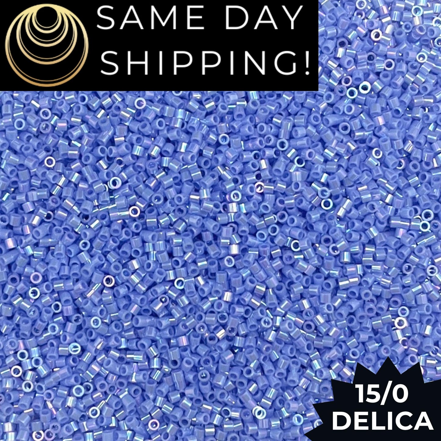 DBS0167 15/0 Miyuki Delica Beads Opaque Medium Blue AB