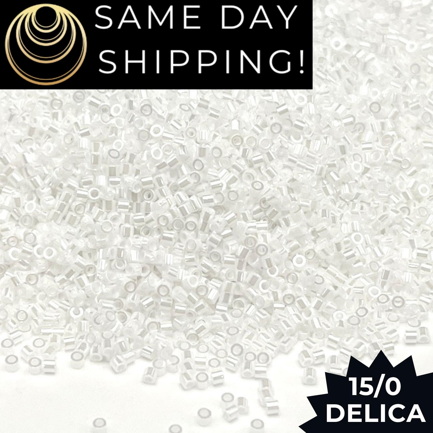 DBS0201 15/0 Miyuki Delica Beads White Pearl Ceylon