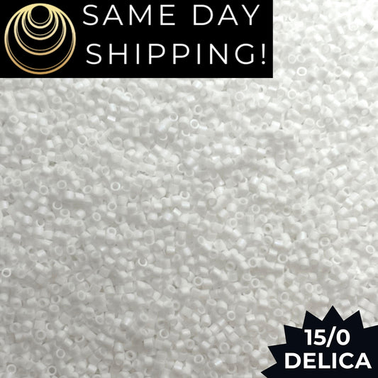 DBS0351 15/0 Miyuki Delica Beads Matte White