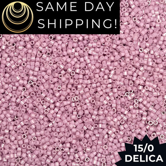 DBS0210 15/0 Miyuki Delica Beads Opaque Old Rose Luster
