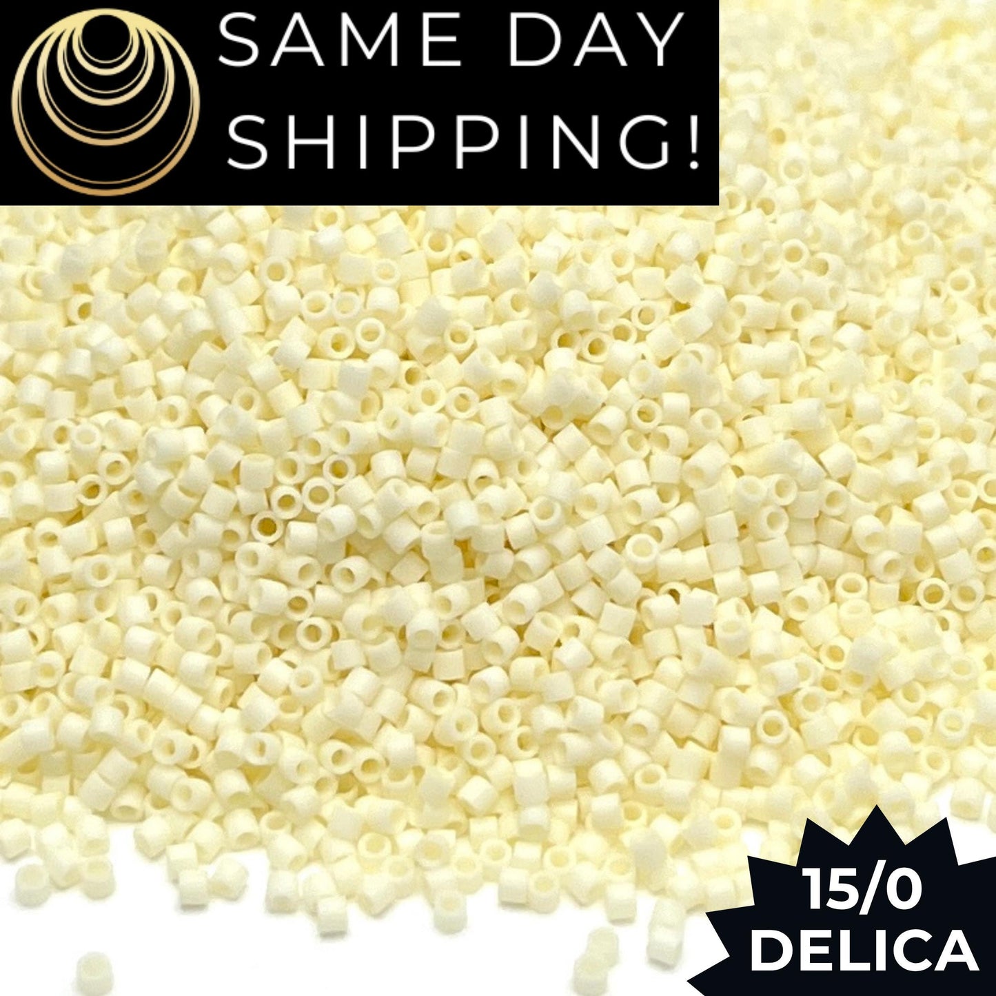 DBS0352 15/0 Miyuki Delica Beads Opaque Matte Eggshell