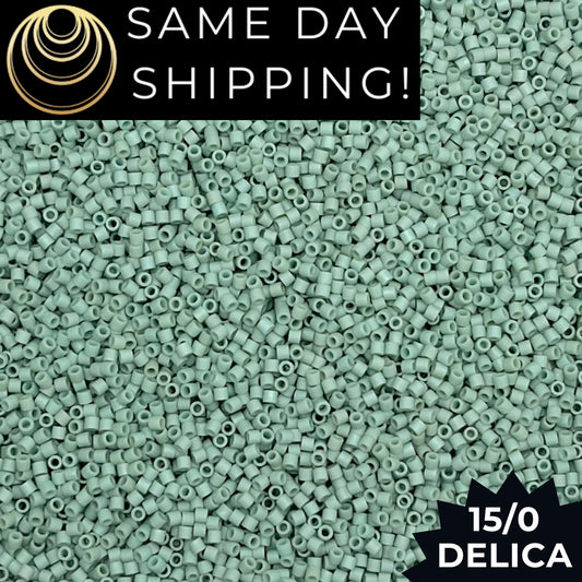 DBS0374 15/0 Miyuki Delica Beads Matte Sea Foam Luster