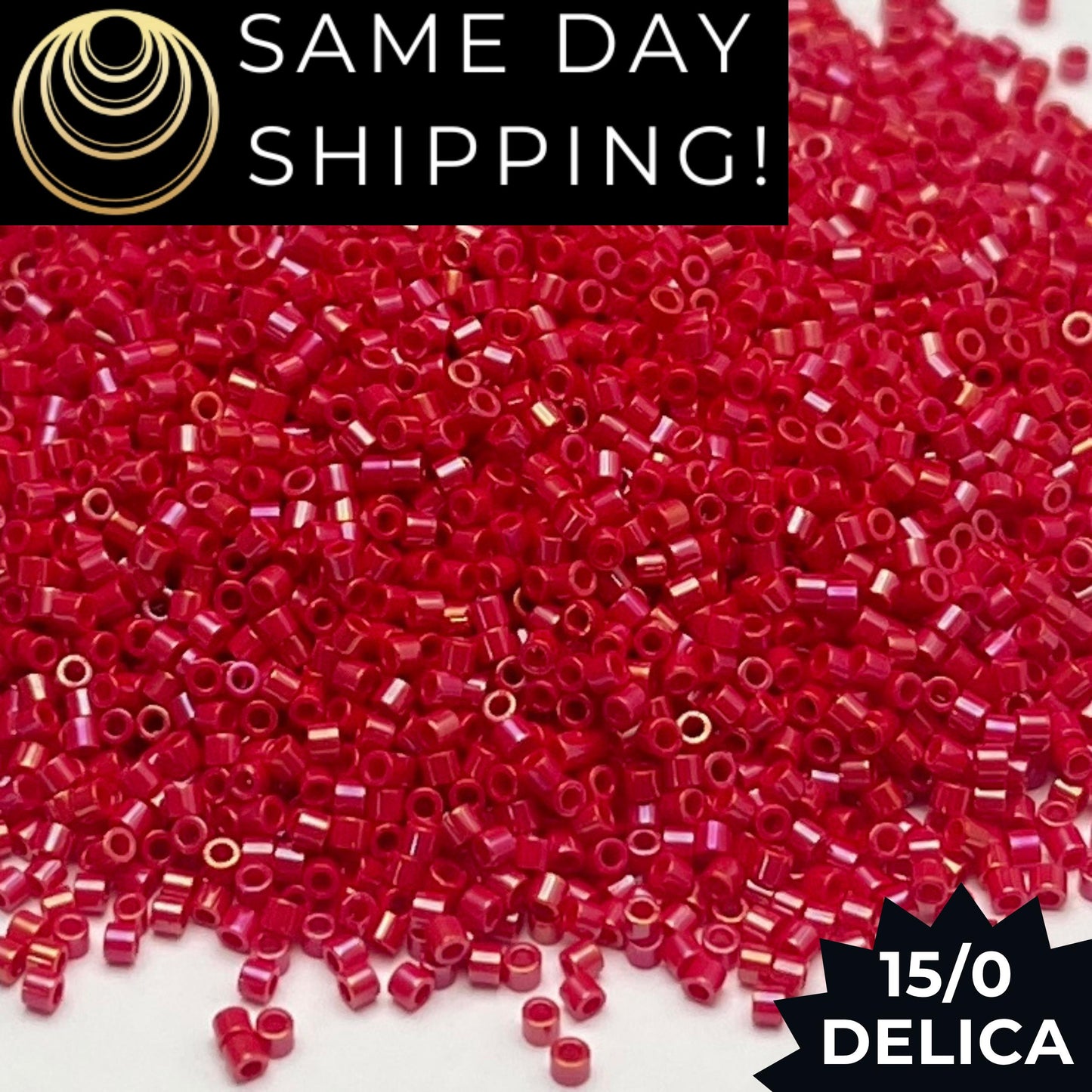 DBS0214 15/0 Miyuki Delica Beads Opaque Red Luster