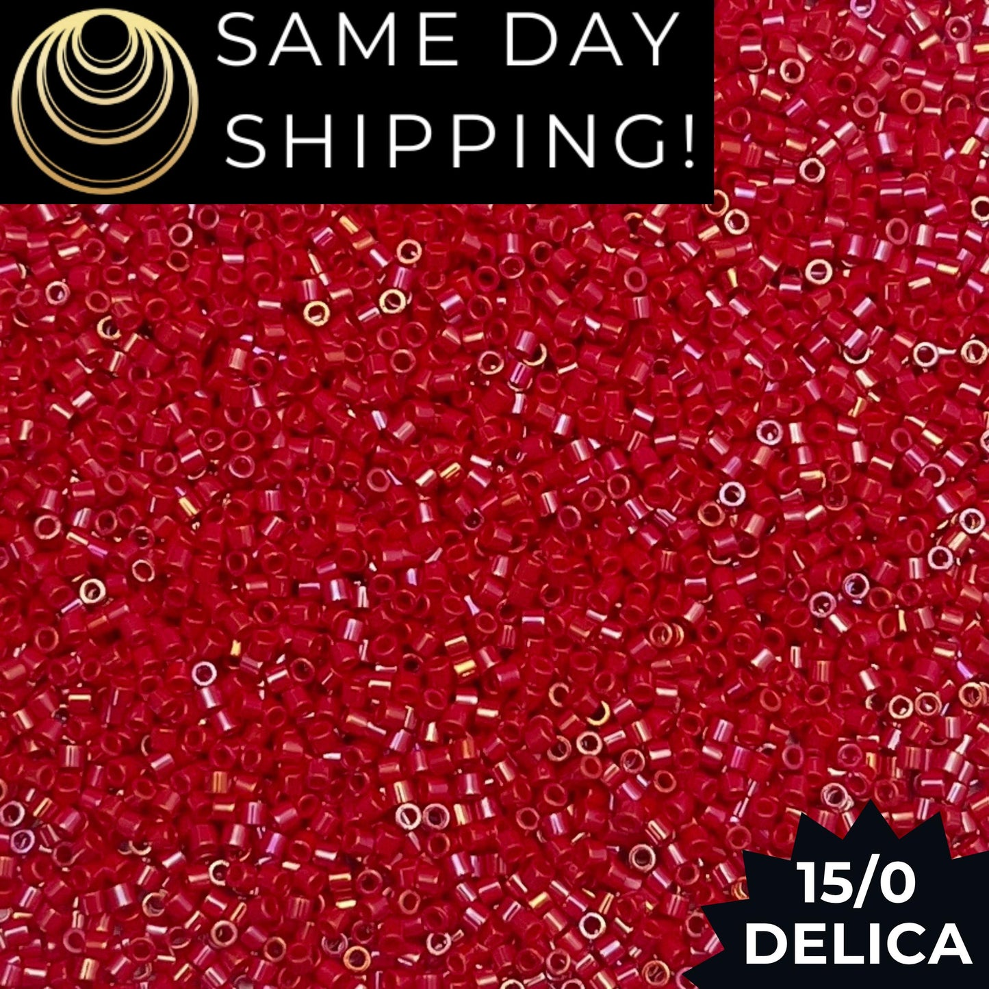 DBS0214 15/0 Miyuki Delica Beads Opaque Red Luster