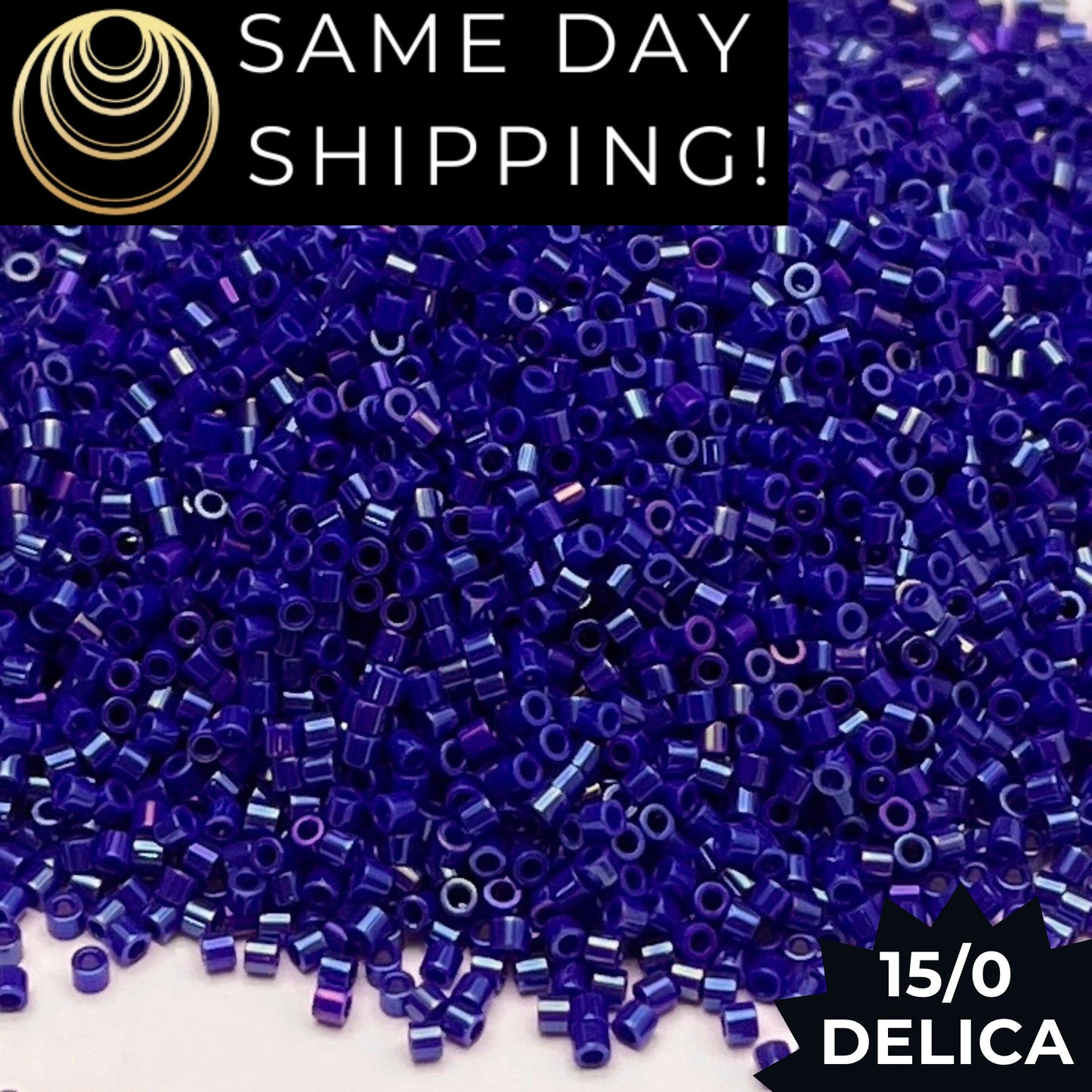 DBS0216 15/0 Miyuki Delica Beads Opaque Cobalt Blue Luster