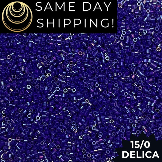 DBS0216 15/0 Miyuki Delica Beads Opaque Cobalt Blue Luster