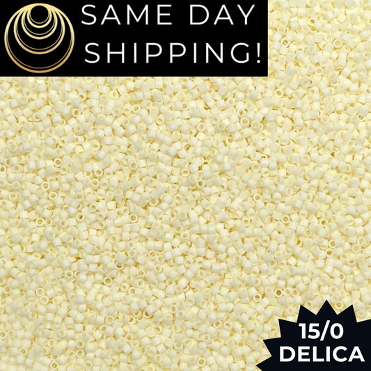 DBS0352 15/0 Miyuki Delica Beads Opaque Matte Eggshell