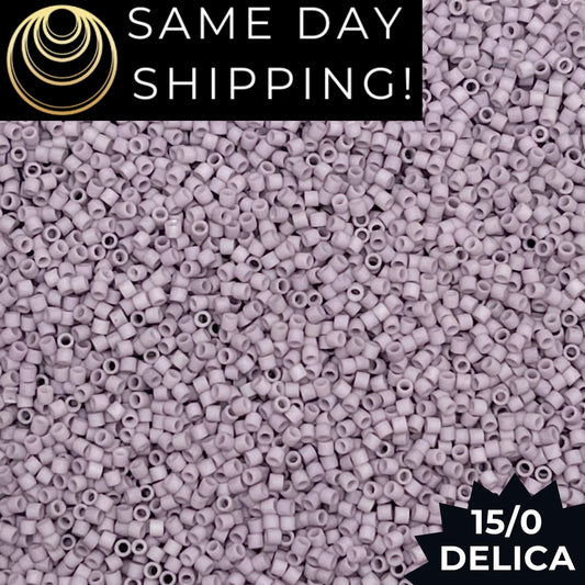 DBS0356 15/0 Miyuki Delica Beads Opaque Matte Light Mauve
