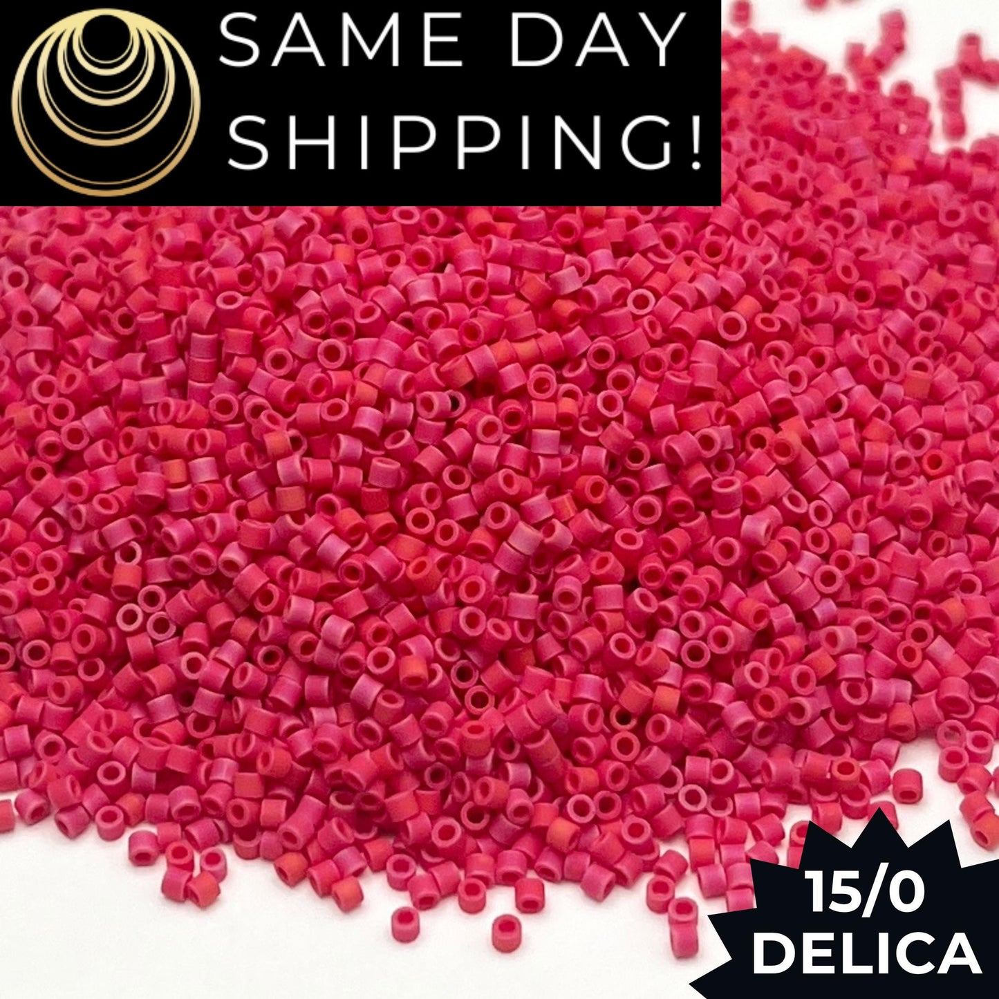 DBS0362 15/0 Miyuki Delica Beads Opaque Matte Red Luster
