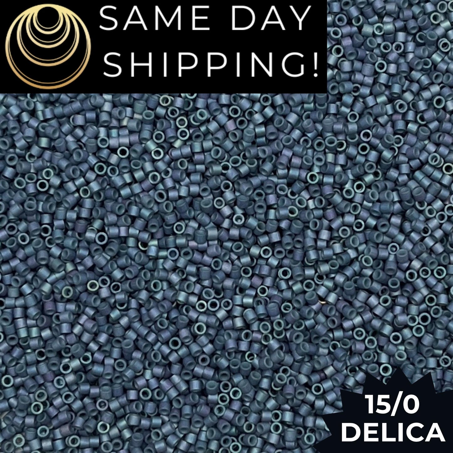 DBS0376 15/0 Miyuki Delica Beads Matte Metallic Steel Blue