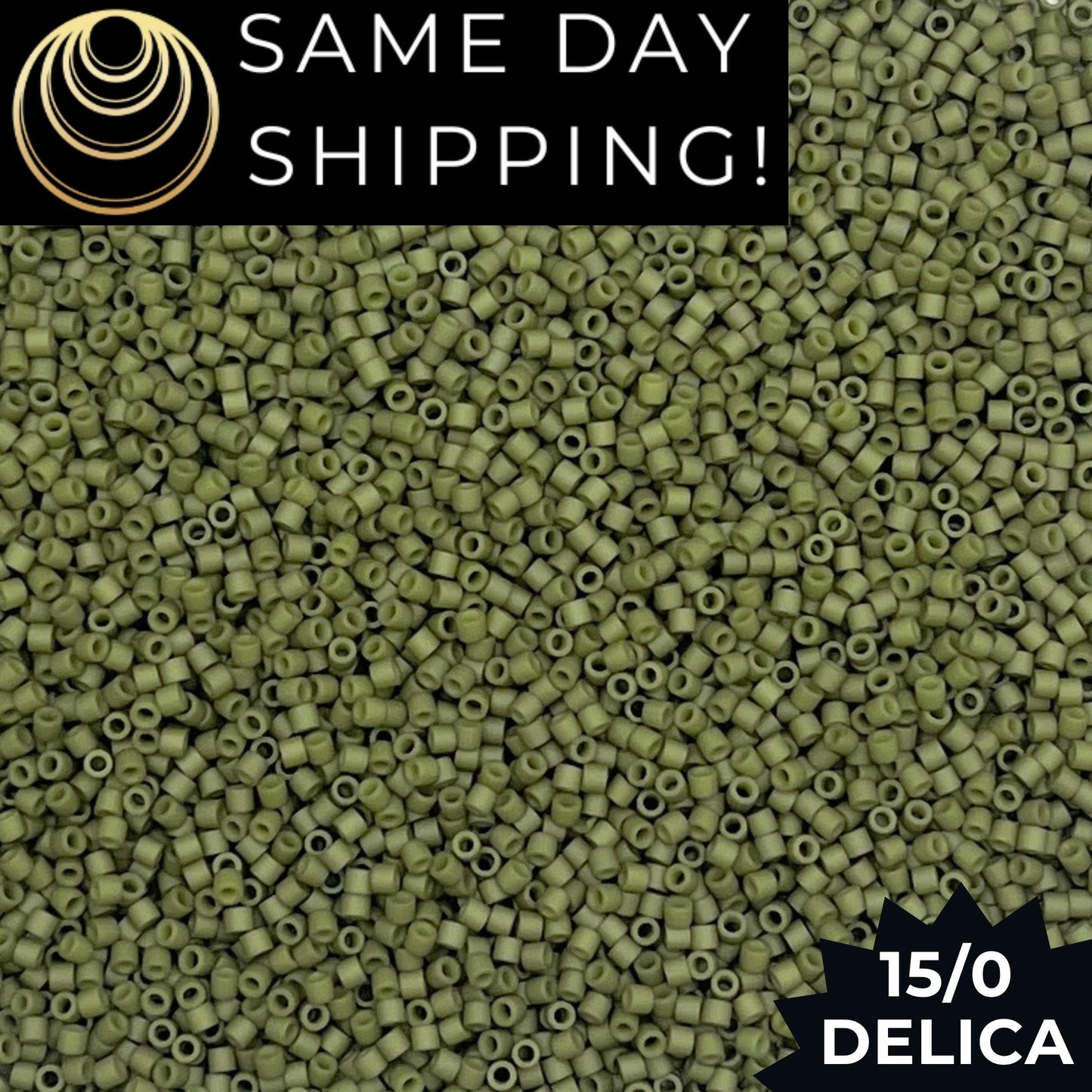 DBS0391 15/0 Miyuki Delica Beads Opaque Matte Olive Luster