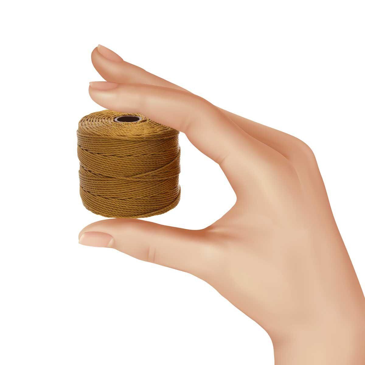 Antique Gold S-Lon Bead Cord TEX 210 77yd 0.5mm, 1 Spool