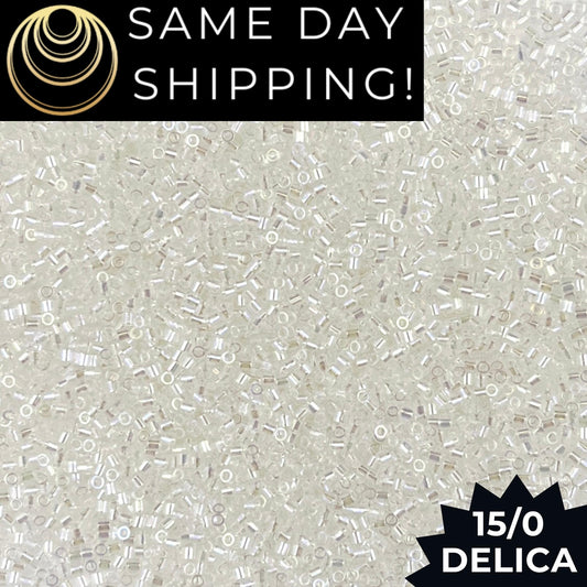DBS0051 15/0 Miyuki Delica Beads Crystal AB