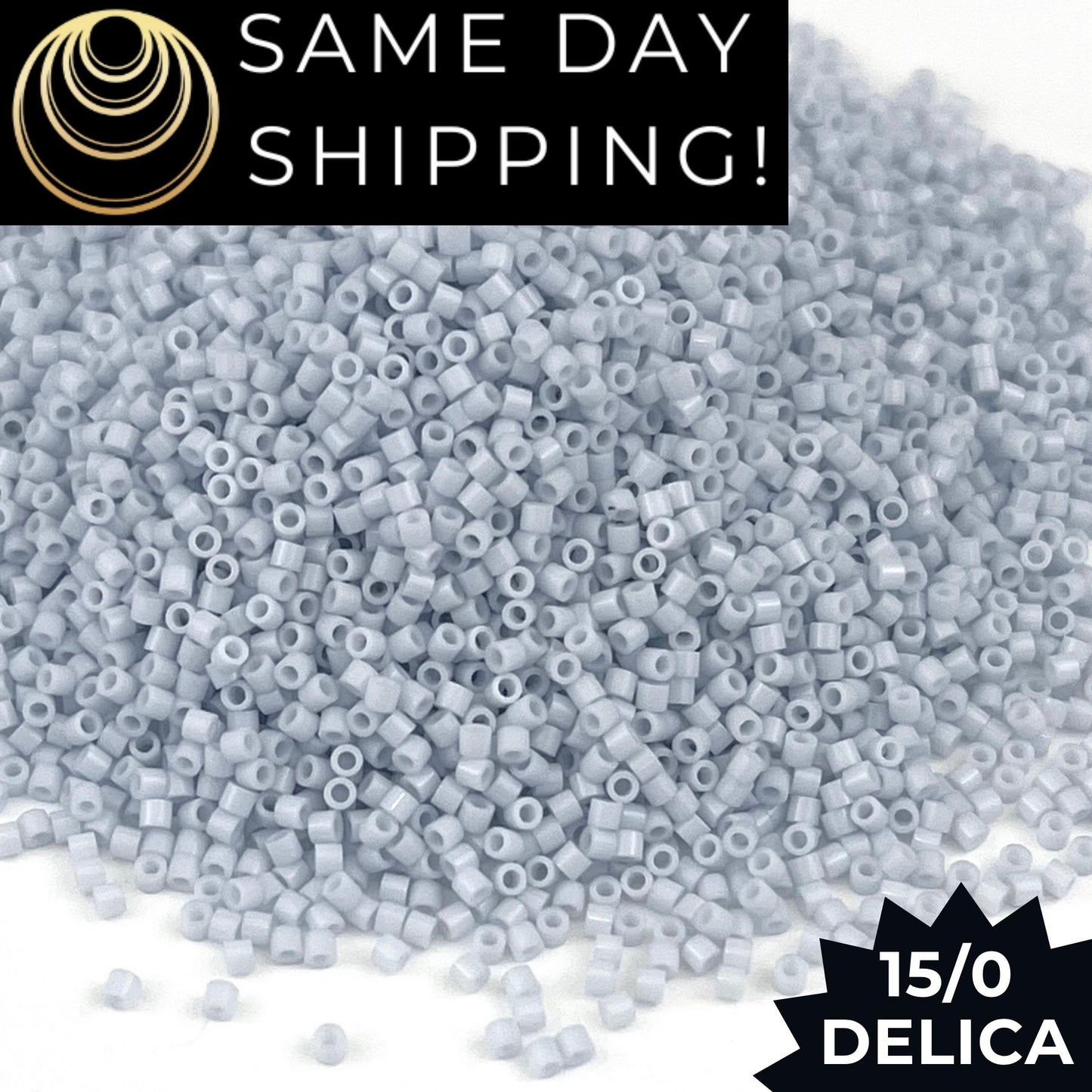 DBS0209 15/0 Miyuki Delica Beads Opaque Light Blue-Gray Luster
