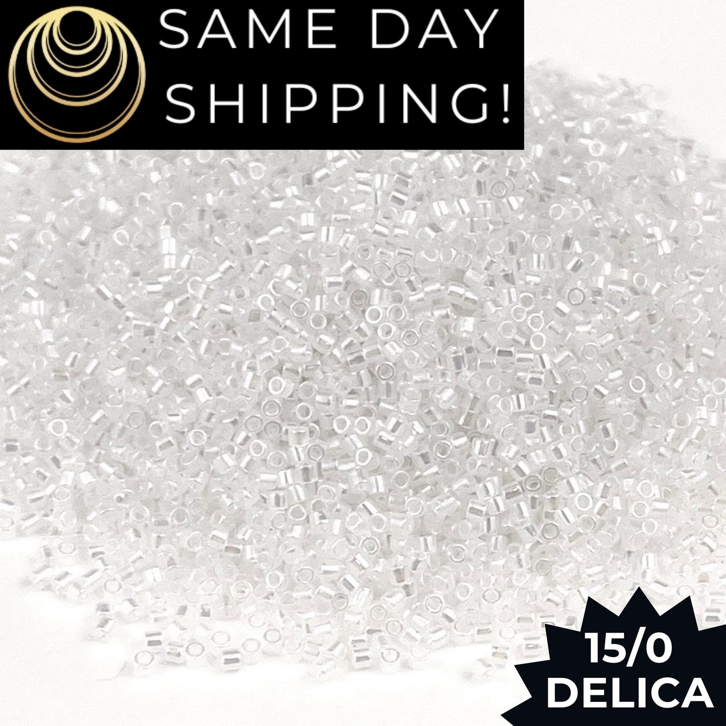 DBS0222 15/0 Miyuki Delica Beads White Opal AB