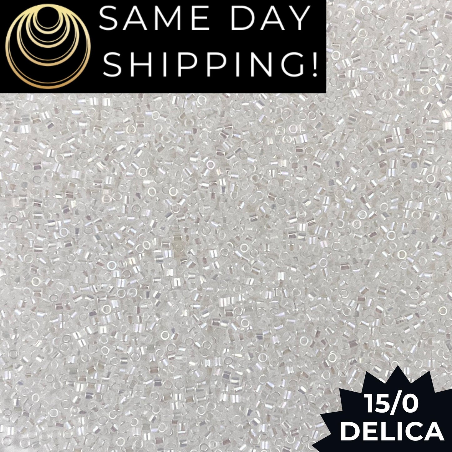 DBS0222 15/0 Miyuki Delica Beads White Opal AB