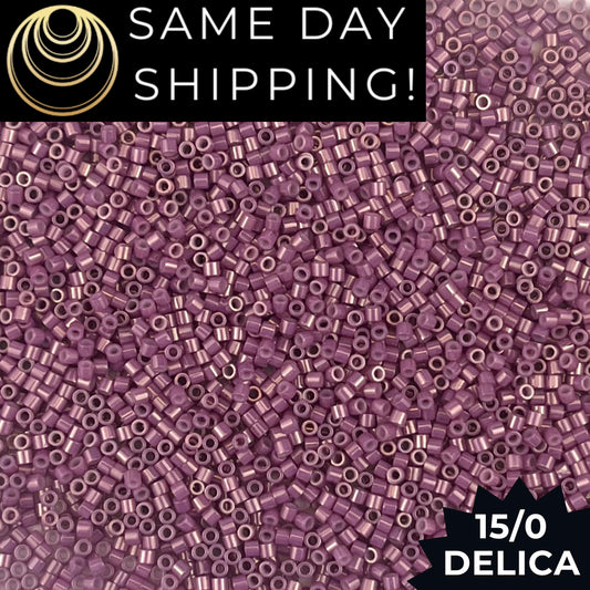 DBS0253 15/0 Miyuki Delica Beads Opaque Pink Mauve Luster