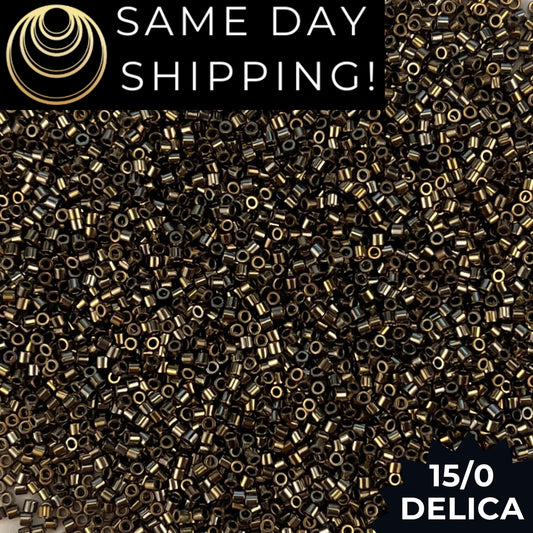 DBS0254 15/0 Miyuki Delica Beads Galvanized Tarnished Silver