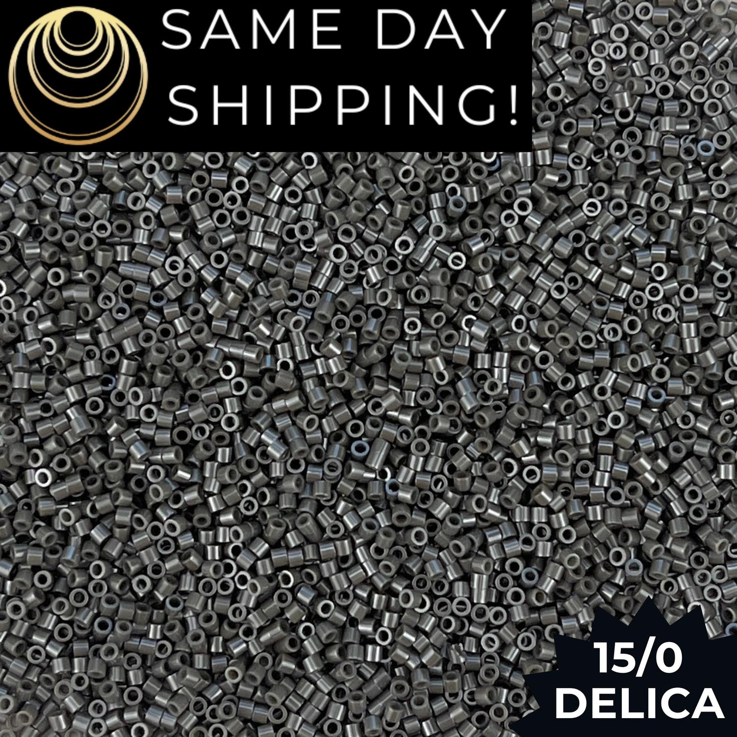DBS0268 15/0 Miyuki Delica Beads Opaque Smoke Luster