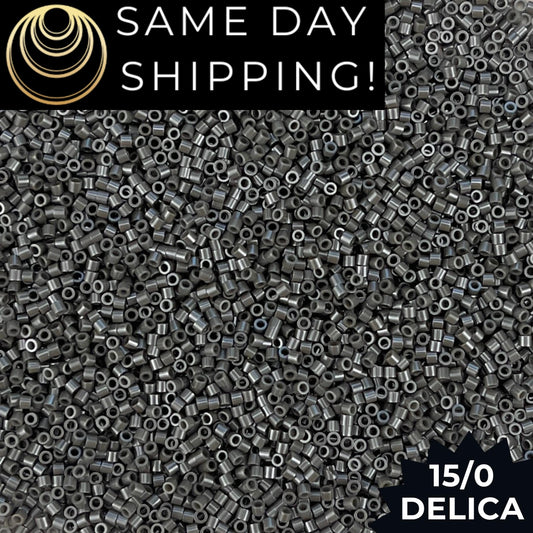 DBS0268 15/0 Miyuki Delica Beads Opaque Smoke Luster