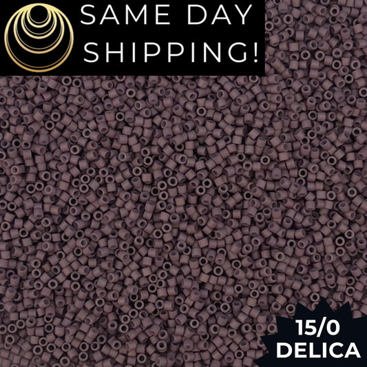 DBS0379 15/0 Miyuki Delica Beads Matte Opaque Old Rose Luster