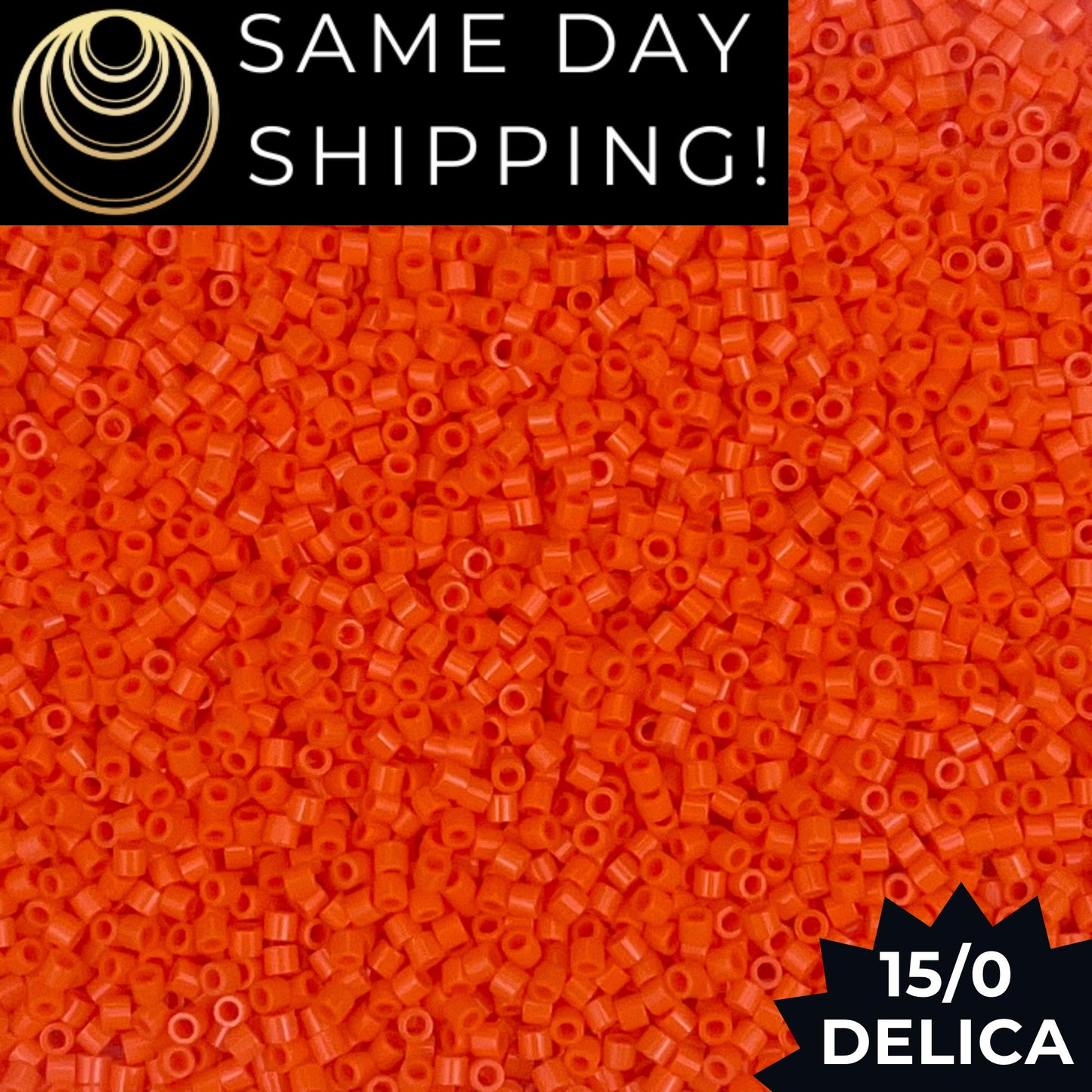 DBS0722 15/0 Miyuki Delica Beads Opaque Orange