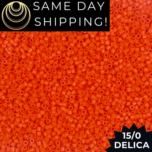 DBS0722 15/0 Miyuki Delica Beads Opaque Orange