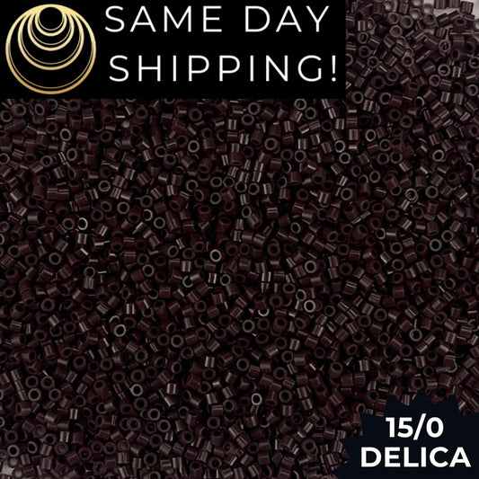 DBS0734 15/0 Miyuki Delica Beads Opaque Chocolate Brown