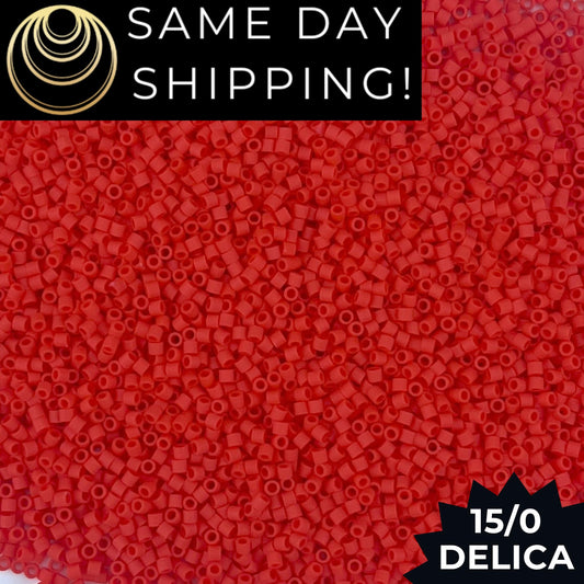 DBS0757 15/0 Miyuki Delica Beads Matte Opaque Light Red
