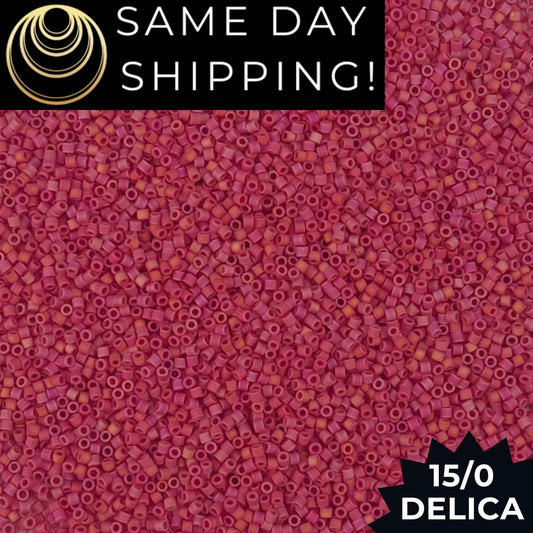 DBS0874 15/0 Miyuki Delica Matte Opaque Maroon AB