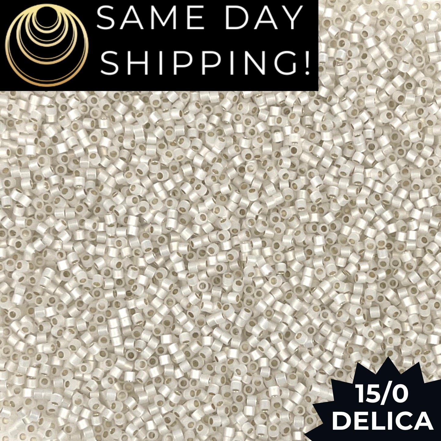 DBS0221 15/0 Miyuki Delica Beads Gilt Lined White Opal