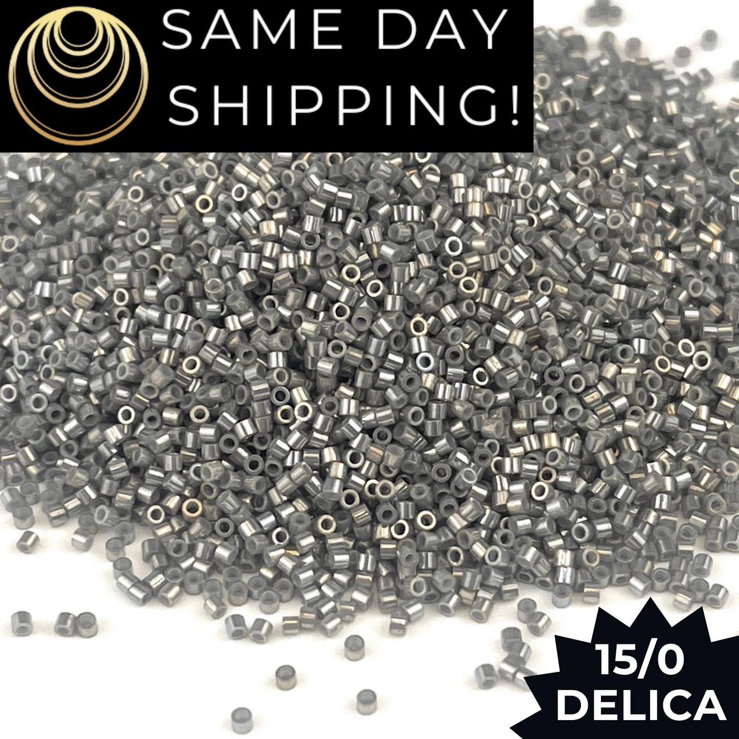 DBS0251 15/0 Miyuki Delica Beads Galvanized Gray Luster