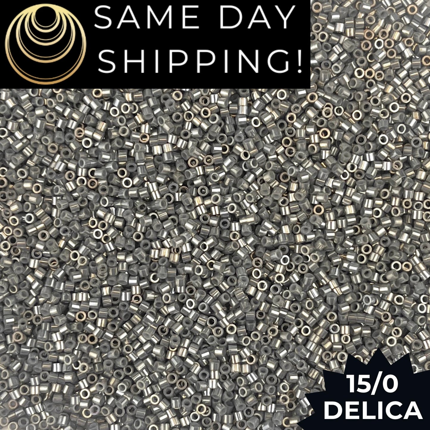 DBS0251 15/0 Miyuki Delica Beads Galvanized Gray Luster