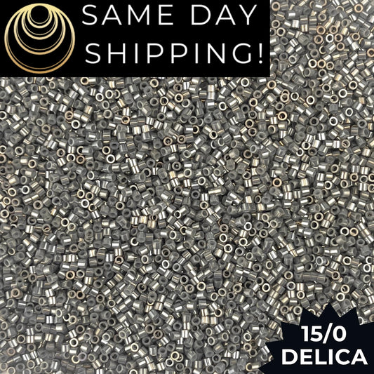 DBS0251 15/0 Miyuki Delica Beads Galvanized Gray Luster