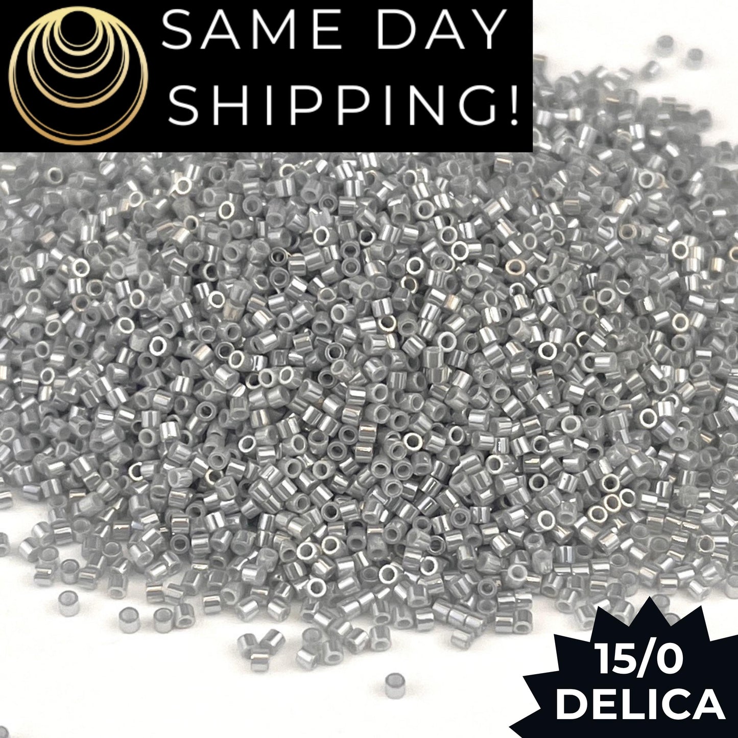 DBS0252 15/0 Miyuki Delica Beads Gray Ceylon