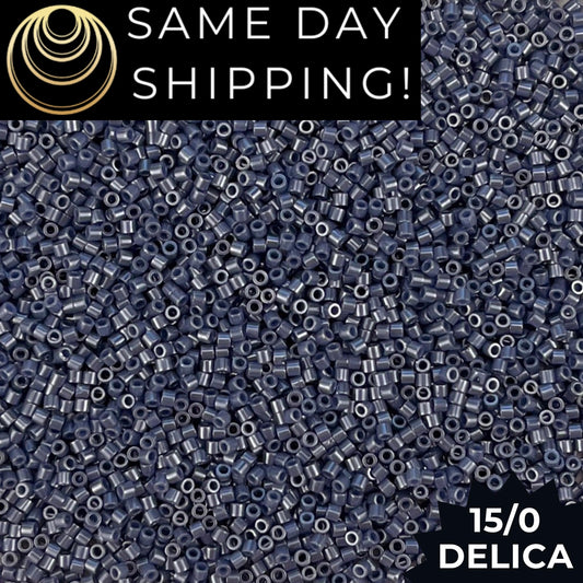 DBS0267 15/0 Miyuki Delica Beads Opaque Blueberry Luster