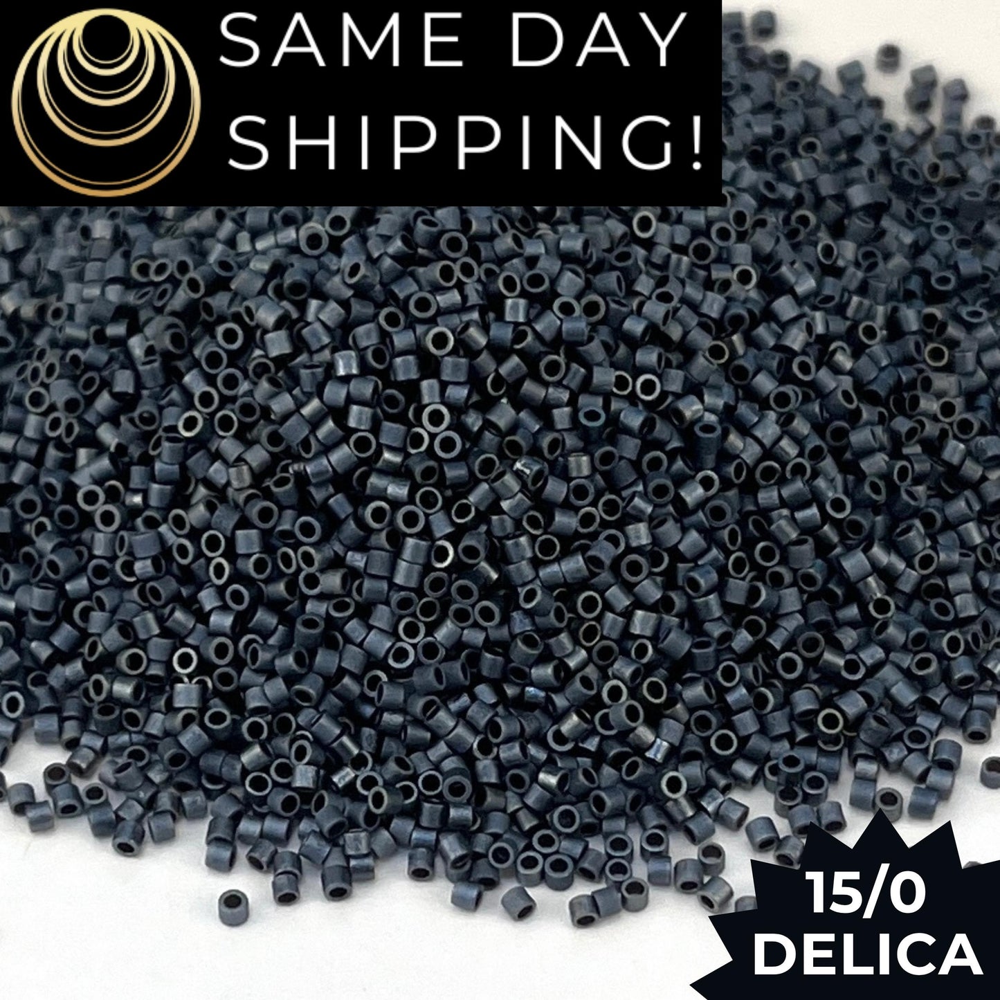 DBS0301 15/0 Miyuki Delica Beads Matte Metallic Blue-Gray