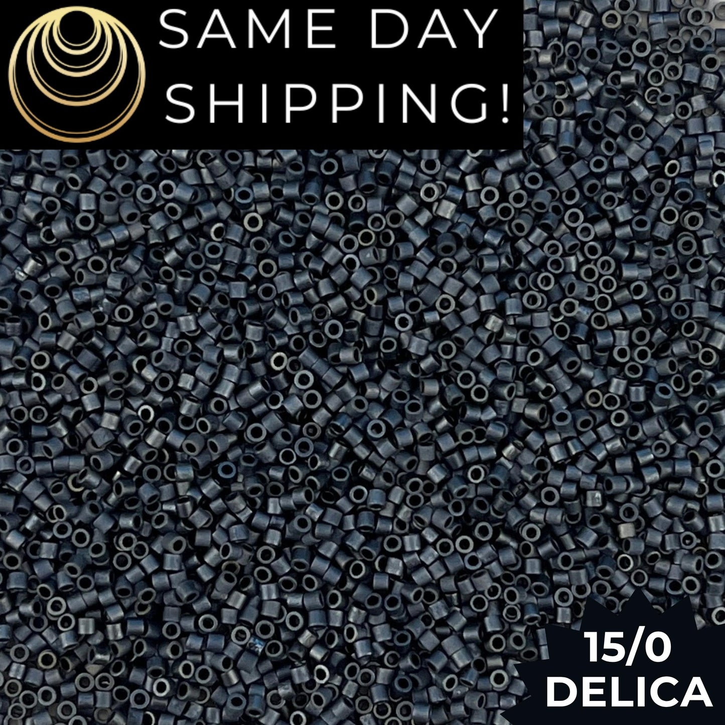 DBS0301 15/0 Miyuki Delica Beads Matte Metallic Blue-Gray