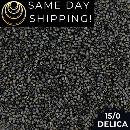 DBS0307 15/0 Miyuki Delica Beads Matte Metallic Silver-Gray