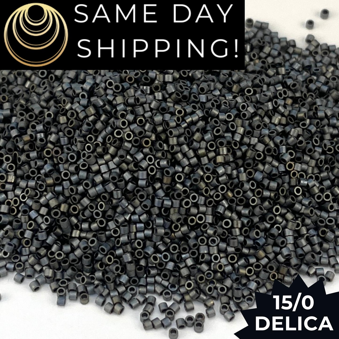 DBS0307 15/0 Miyuki Delica Beads Matte Metallic Silver-Gray