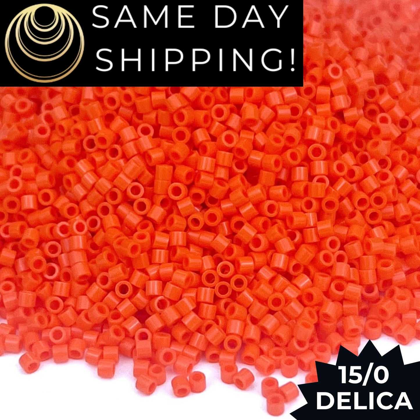 DBS0722 15/0 Miyuki Delica Beads Opaque Orange