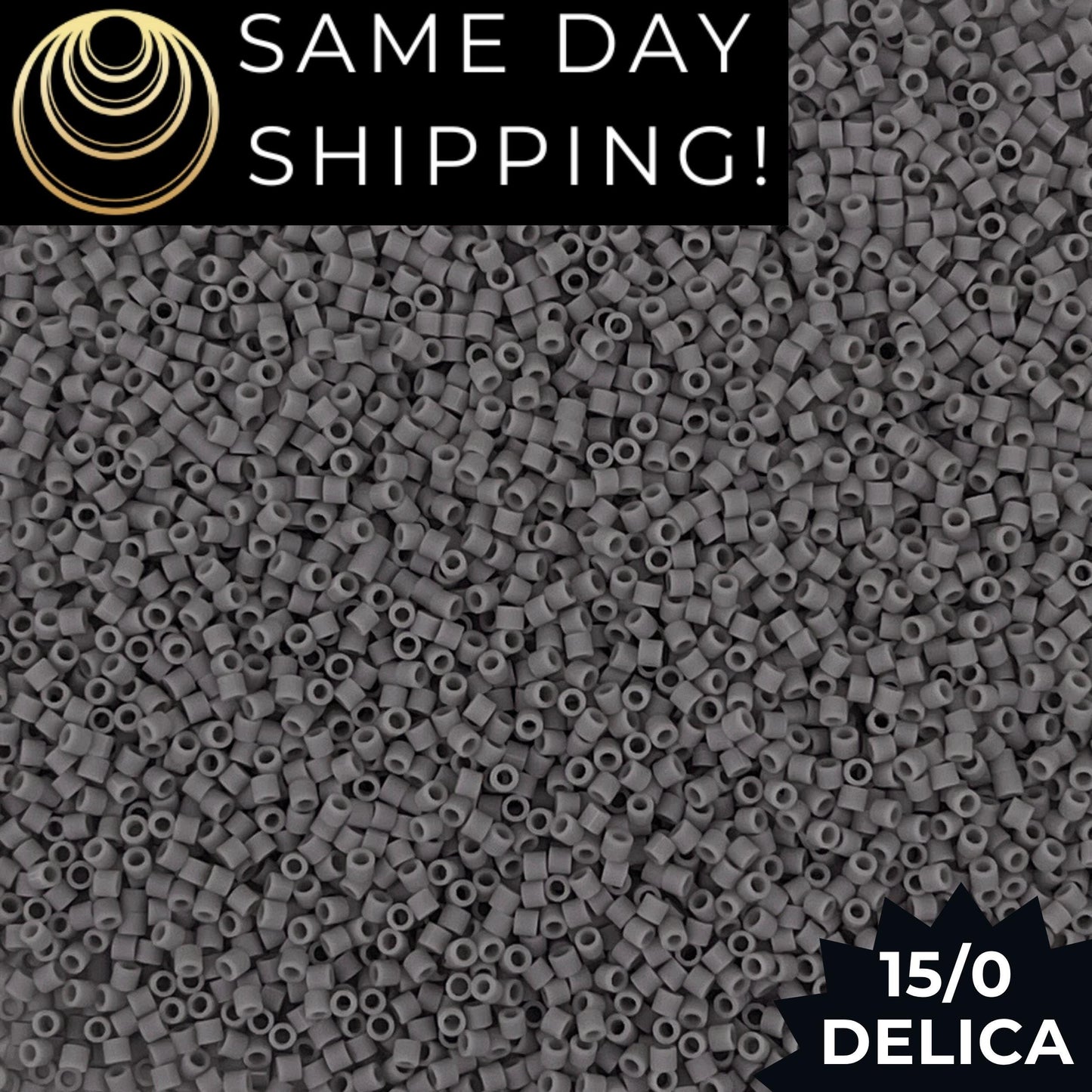 DBS0761 15/0 Miyuki Delica Beads Matte Opaque Gray
