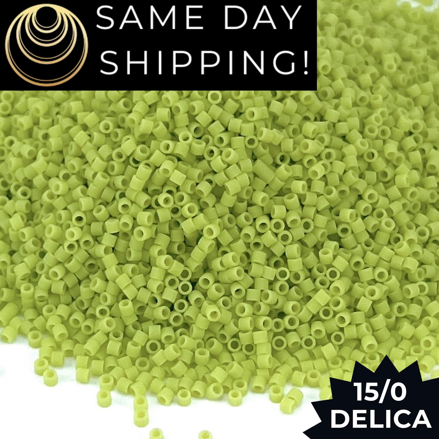 DBS0763 15/0 Miyuki Delica Beads Matte Opaque Lime Green