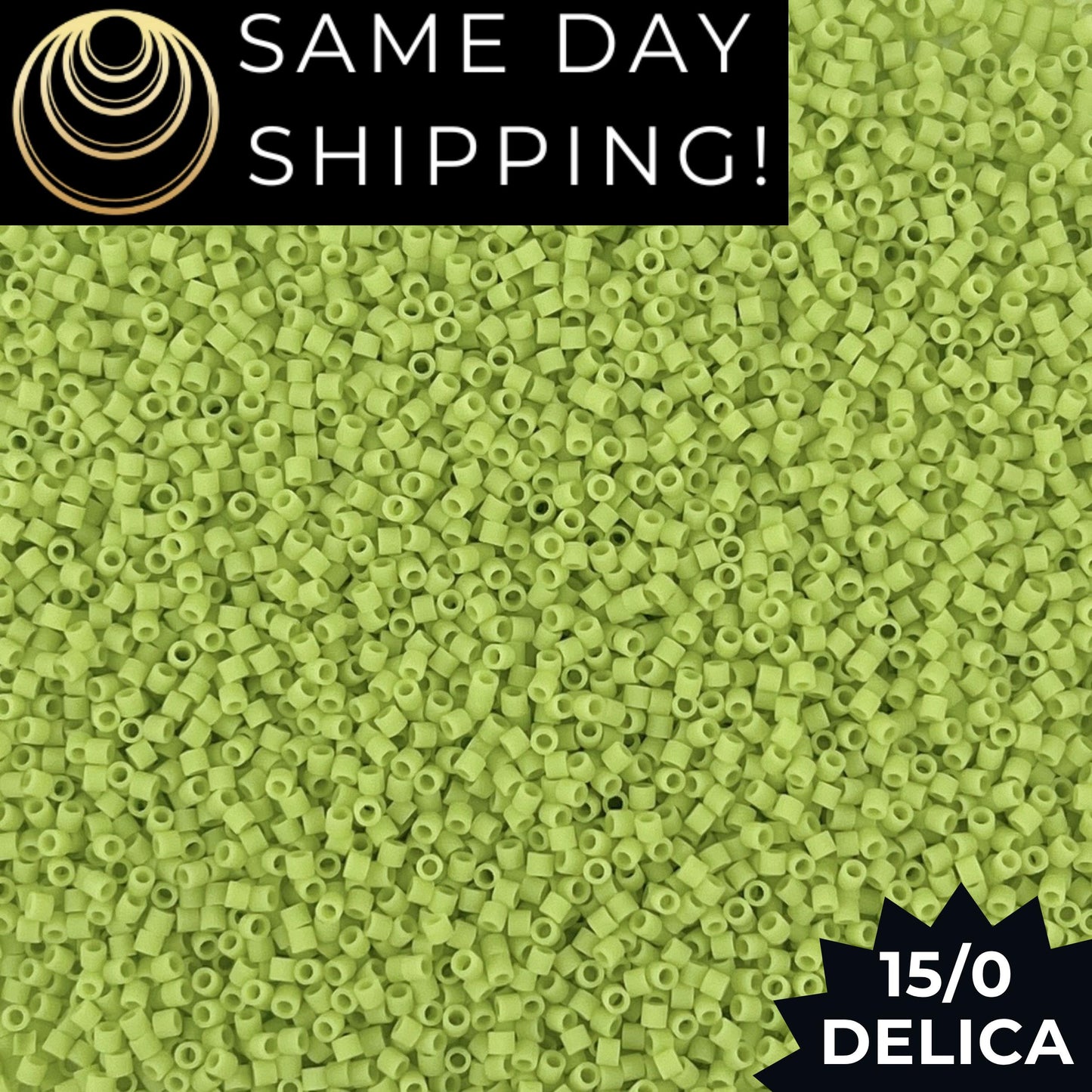 DBS0763 15/0 Miyuki Delica Beads Matte Opaque Lime Green