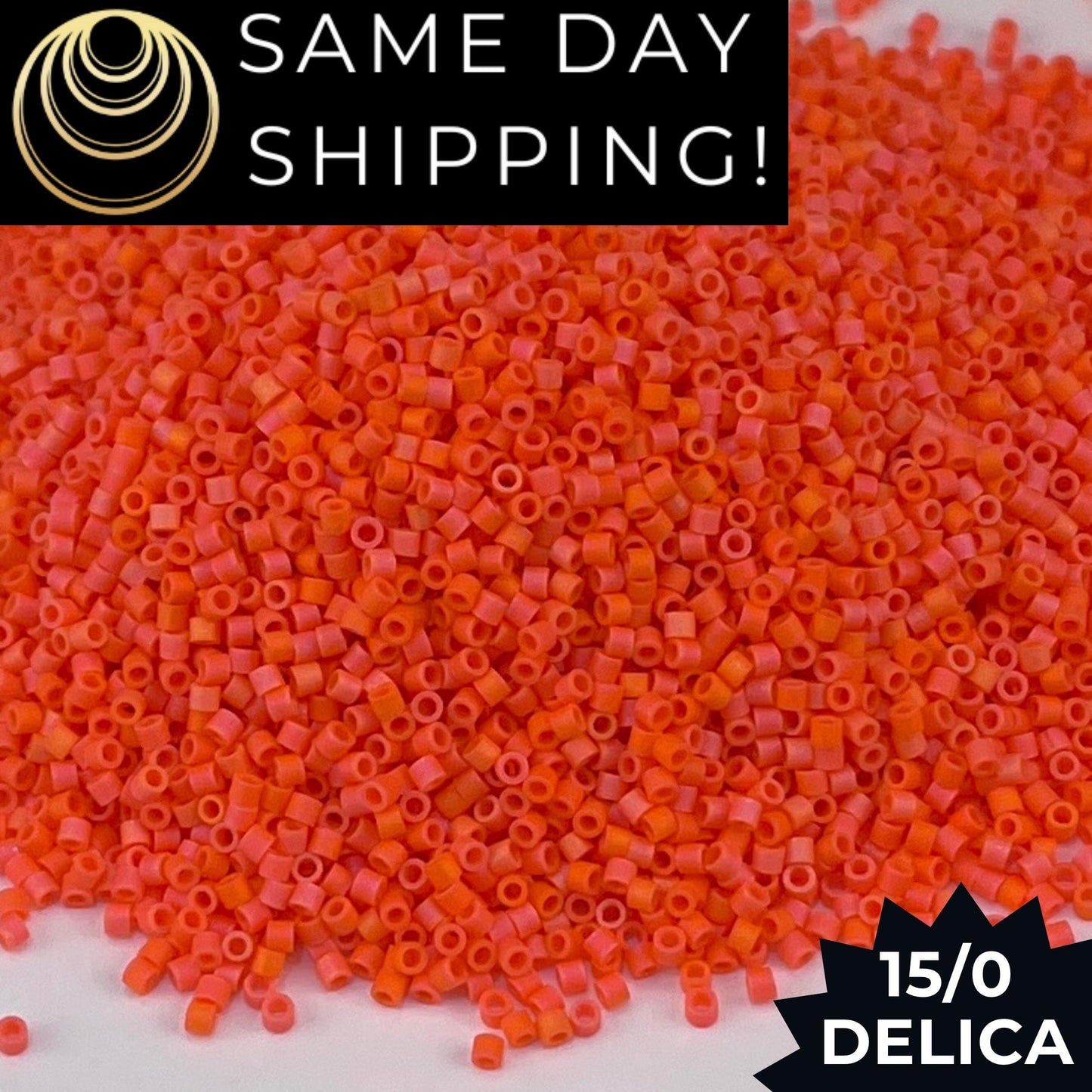 DBS0872 15/0 Miyuki Delica Beads Matte Opaque Orange AB